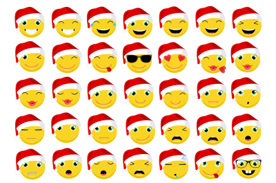 Christmas Emoticons / Emoji Vector Set