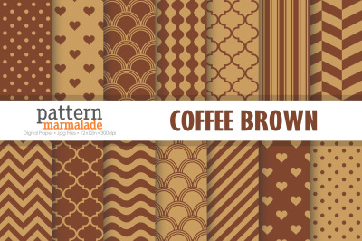 Coffee Brown Seamless Pattern Digital Paper - T0305