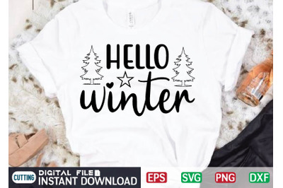 HELLO winter svg design