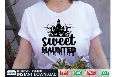 sweet HAUNTED svg design