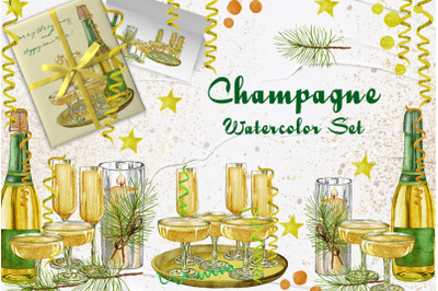 Champagne Watercolor Set
