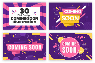 30 Coming Soon Banner Background Illustration