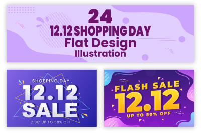 24 Special 12.12 Shopping Day Banner Sale Illustration