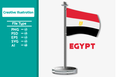 Egypt flag vector creative  illustration on podium