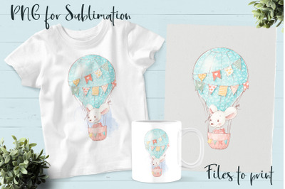 Cute mouse sublimation. Design for printing.