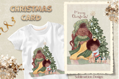 Christmas cards sublimation. Design for printing