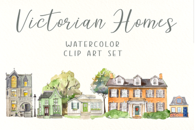 Victorian Homes Clip Art Set