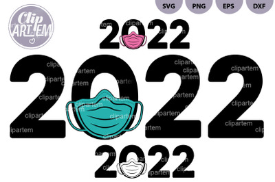 2022 face mask New year Set  sublimation PNG, SVG, transfer images