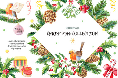 Watercolor Christmas collection.