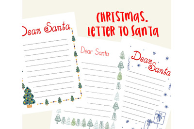 Letter to Santa template, Merry Christmas Coloring Page