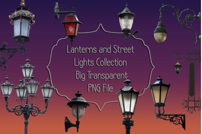 Lanterns and Street Lights Collection - Big Transparent PNG File