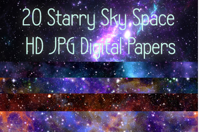 20 Starry Sky Space HD JPG Digital Papers
