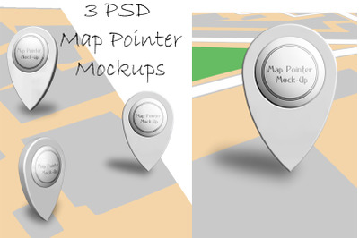 Customizable Map Pointer Mockups Color Variations