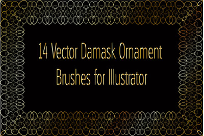 Damask Ornament Brushes -  Oriental Motive Adobe Illustrator Brushes