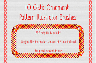 Celtic Knot Ornament Brushes -  Weaving Motive Adobe Illustrator Brush