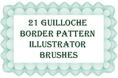 21 Guilloche Border Pattern Adobe Illustrator Brushes