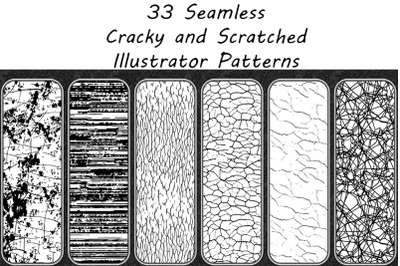 33 Cracky and Scratches Grunge Adobe Illustrator Patterns