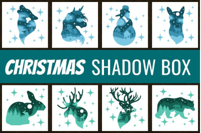 Christmas Animals Shadow Box 3D SVG Bundle