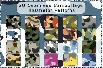20 Camouflage Repeating Adobe Illustrator Patterns