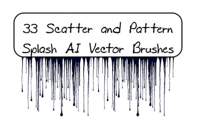 33 Splashes, Spray, Spots, Splatter and Blots Adobe Illustrator Patter