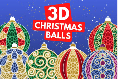 3D Christmas Balls SVG Bundle