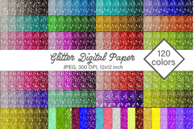 120 Glitter Digital Papers, Glitter Background