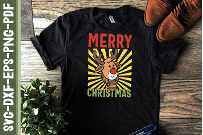 Funny Reindeer Merry Christmas Design