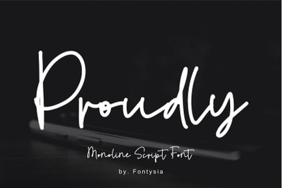 Proudly | Monoline Script Font