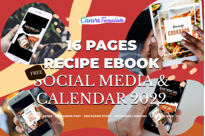 16 Pages Modern Recipe eBook Canva Template