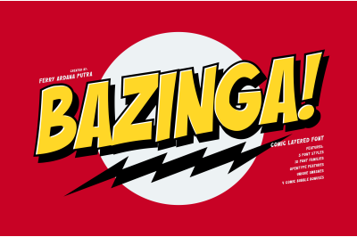 Buzinga! | Comic Layered Poster Superhero Font