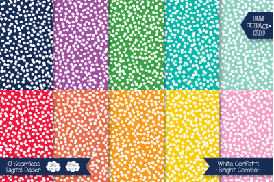 Confetti Print Digital Paper | Seamless Polka Dots Background Pattern