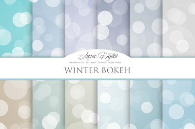 Winter Bokeh Digital Paper