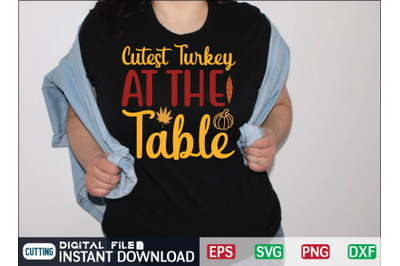 Cutest Turkey at the Table svg design