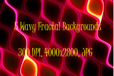 5 Wavy Futuristic Abstract Transparent Fractal Backgrounds
