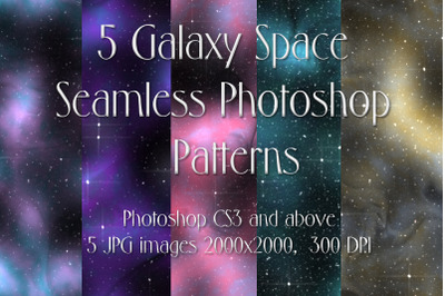 5 Galaxy Space Seamless Adobe Photoshop Fill Patterns