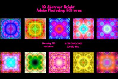 10 Bright Abstract Seamless Adobe Photoshop Fill Patterns