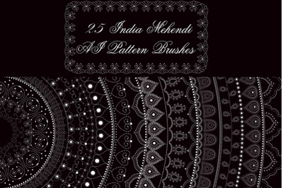 25 India Mehendi Ornament Pattern Brushes - Tears of Allah -  Oriental
