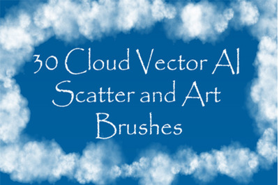 30 Cloud Scatter and Art Brushes - Fog, Steam, Cumulus, Smoke, Swarm,