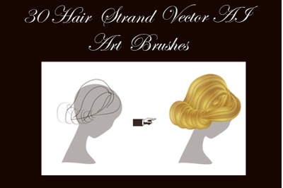 Hair Strand  - 20 Hairstyle Vector Art AI Brushes