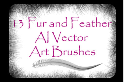 Fur and Feather  - 13 Fluffy Vector Art AI Brushes
