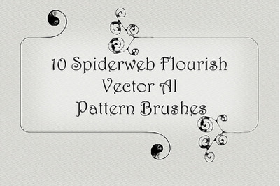 10 Spiderweb Fancy Flourish Pattern Brushes - Twirl Vector AI Tool