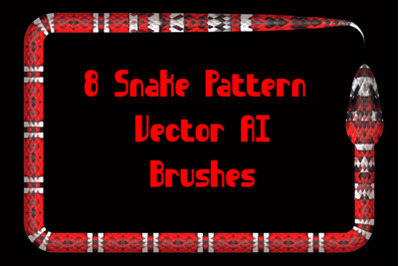 8 Snake Pattern Brushes - Poisonous Serpent Vector AI Tool