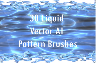 30 Liquid Splash Brushes - Vector Adobe Illustrator Water, Milk and Fl