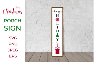 Holidays Porch Sign. Christmas Vertical Front Sign.&nbsp;SVG