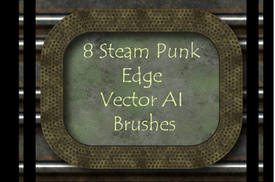 8 Steam Punk Brushes - Vector Adobe Illustrator Pattern Grunge Techno