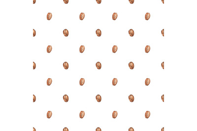 Watercolor seamless pattern with coffee beans