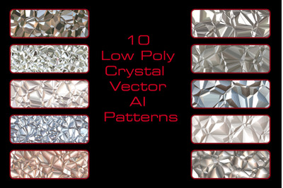 10 Low Poly Crystal Repeating Adobe Illustrator Patterns