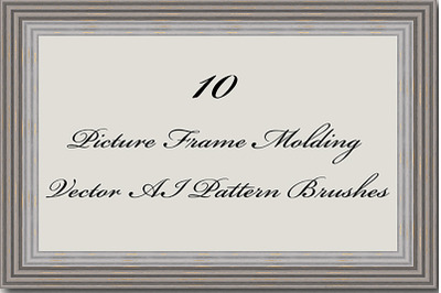 10 Picture Frame Molding Brushes - Vector Adobe Illustrator Pattern Gr