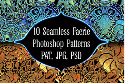 10 Bright Medieval Faerie Seamless Adobe Photoshop Fill Patterns