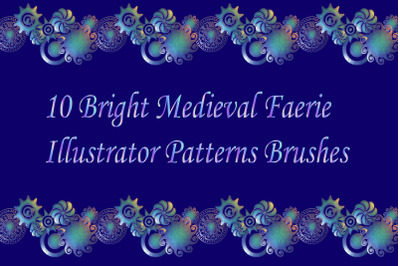 10 Bright Medieval Faerie Illustrator Patterns Brushes